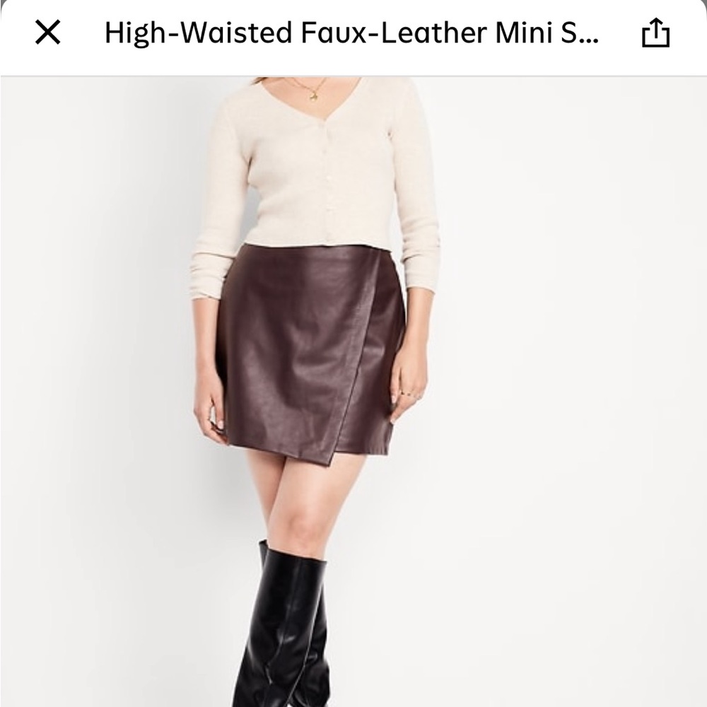 Old Navy High Waisted Faux Leather Skirt